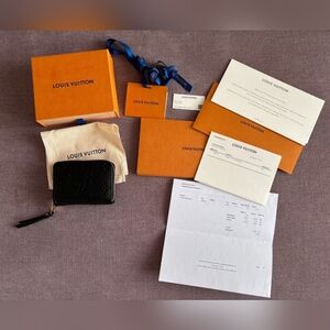 Louis Vuitton Black Monogram Zippy Coin Purse Wallet